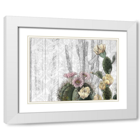 Cactus Cowboy 5 White Modern Wood Framed Art Print with Double Matting by Kimberly, Allen
