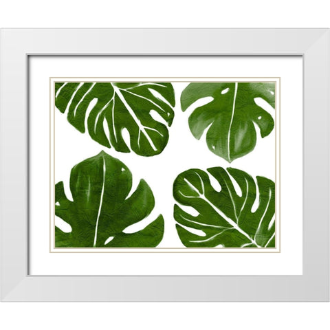 Tropic Green 2 White Modern Wood Framed Art Print with Double Matting by Kimberly, Allen
