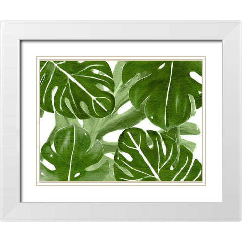 Tropic Green 4 White Modern Wood Framed Art Print with Double Matting by Kimberly, Allen