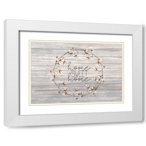 Home Sweet Home White Modern Wood Framed Art Print with Double Matting by Kimberly, Allen