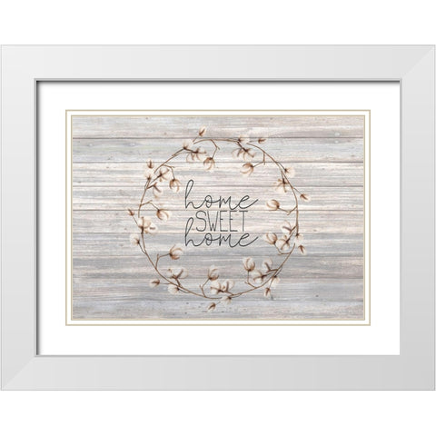 Home Sweet Home White Modern Wood Framed Art Print with Double Matting by Kimberly, Allen
