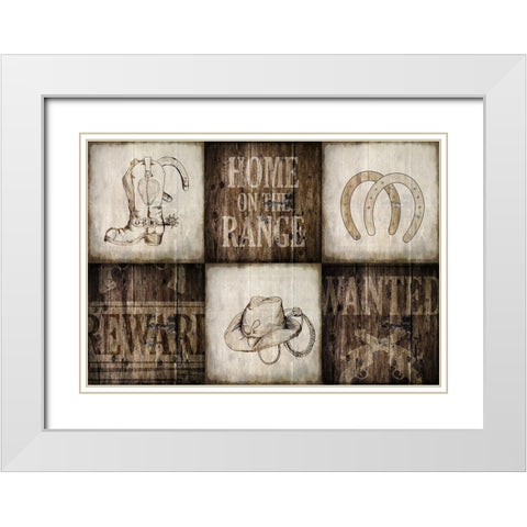 Home On The Range White Modern Wood Framed Art Print with Double Matting by Kimberly, Allen