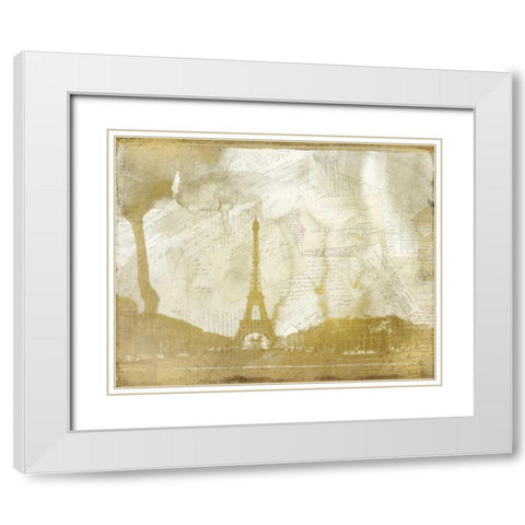 Letters from Paris White Modern Wood Framed Art Print with Double Matting by Allen, Kimberly