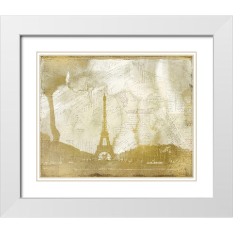 Letters from Paris White Modern Wood Framed Art Print with Double Matting by Allen, Kimberly
