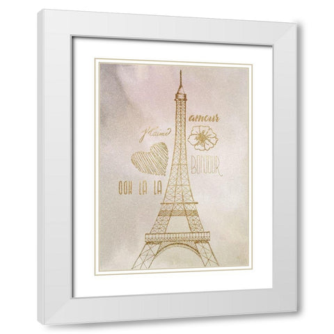 Thats Amour White Modern Wood Framed Art Print with Double Matting by Kimberly, Allen