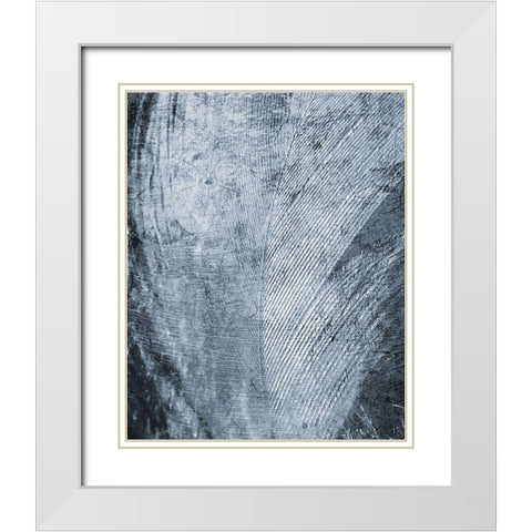 Up Close Feather 2 White Modern Wood Framed Art Print with Double Matting by Kimberly, Allen