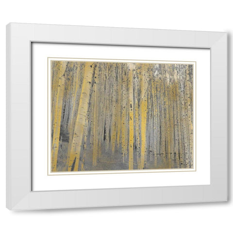 Aspen Forest in Gold White Modern Wood Framed Art Print with Double Matting by Allen, Kimberly