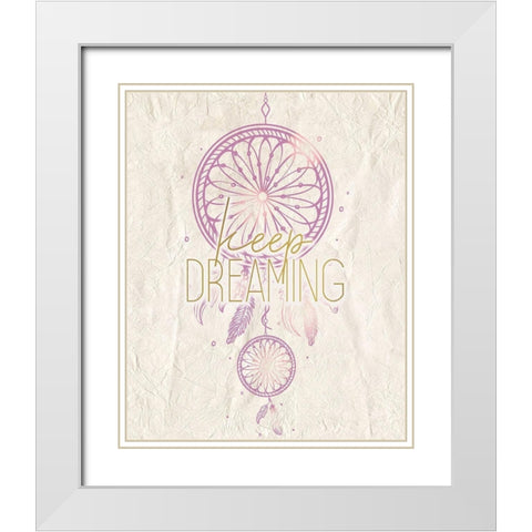 Dream Catcher 1 White Modern Wood Framed Art Print with Double Matting by Kimberly, Allen