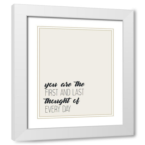 First and Last 1 White Modern Wood Framed Art Print with Double Matting by Kimberly, Allen