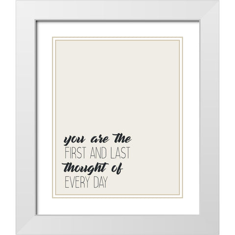 First and Last 1 White Modern Wood Framed Art Print with Double Matting by Kimberly, Allen