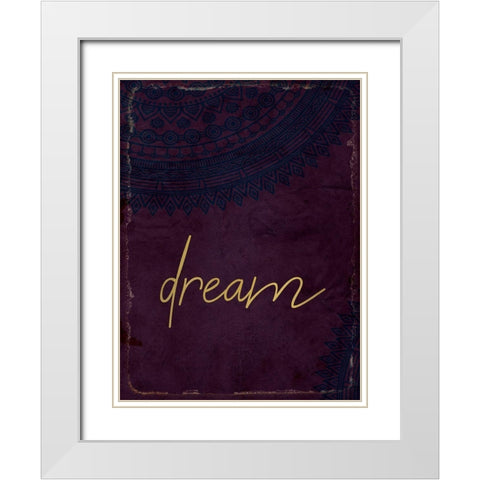 Lets Wander 1 White Modern Wood Framed Art Print with Double Matting by Kimberly, Allen
