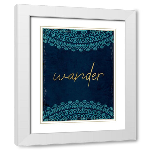 Lets Wander 2 White Modern Wood Framed Art Print with Double Matting by Kimberly, Allen