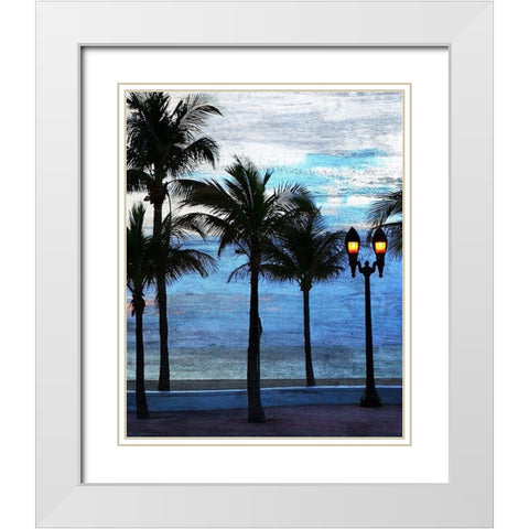 Sunset at the Beach 2 White Modern Wood Framed Art Print with Double Matting by Kimberly, Allen