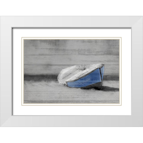 Old Blue White Modern Wood Framed Art Print with Double Matting by Kimberly, Allen