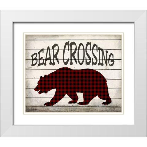Bear Crossing White Modern Wood Framed Art Print with Double Matting by Kimberly, Allen