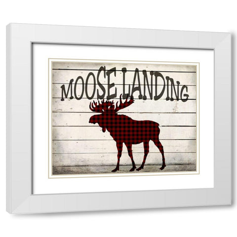 Moose Landing White Modern Wood Framed Art Print with Double Matting by Kimberly, Allen