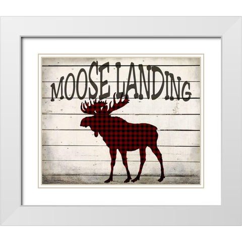 Moose Landing White Modern Wood Framed Art Print with Double Matting by Kimberly, Allen