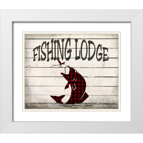 Fishing Lodge White Modern Wood Framed Art Print with Double Matting by Kimberly, Allen