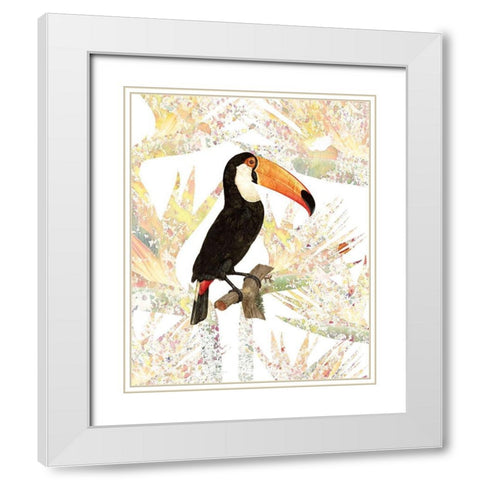 Toucan White Modern Wood Framed Art Print with Double Matting by Kimberly, Allen
