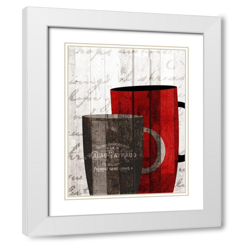 Morning Coffee 2 White Modern Wood Framed Art Print with Double Matting by Kimberly, Allen