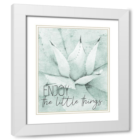 Enjoy the Little Things White Modern Wood Framed Art Print with Double Matting by Kimberly, Allen