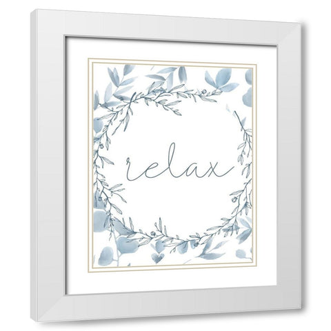 Relax 1 White Modern Wood Framed Art Print with Double Matting by Kimberly, Allen
