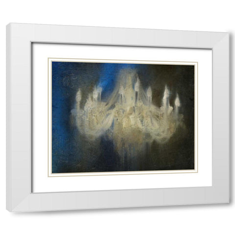 Ghostly Chandelier White Modern Wood Framed Art Print with Double Matting by Allen, Kimberly