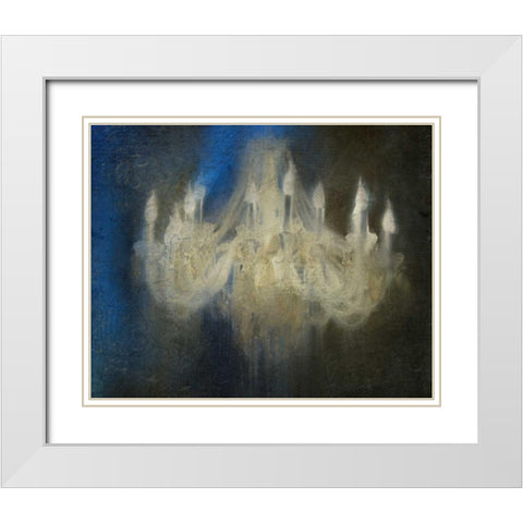 Ghostly Chandelier White Modern Wood Framed Art Print with Double Matting by Allen, Kimberly