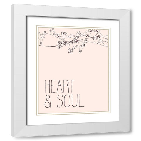 Heart 1 White Modern Wood Framed Art Print with Double Matting by Kimberly, Allen