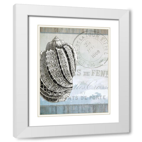 Coastal 1 White Modern Wood Framed Art Print with Double Matting by Kimberly, Allen