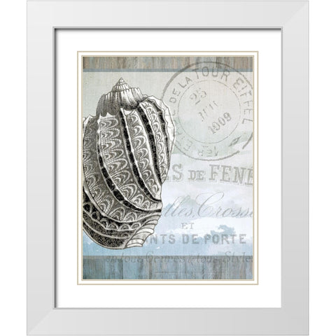 Coastal 1 White Modern Wood Framed Art Print with Double Matting by Kimberly, Allen