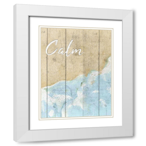 Calm and Breathe 1 White Modern Wood Framed Art Print with Double Matting by Kimberly, Allen
