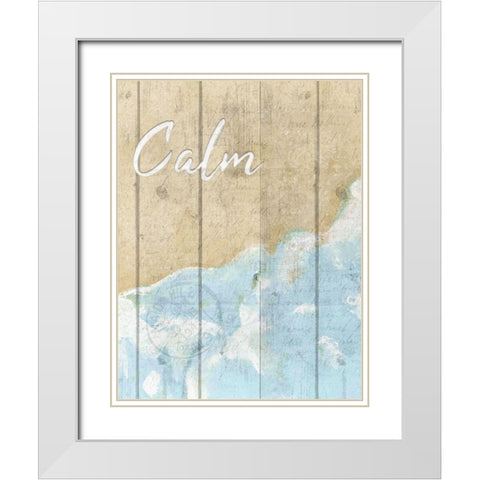 Calm and Breathe 1 White Modern Wood Framed Art Print with Double Matting by Kimberly, Allen
