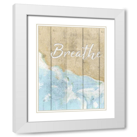 Calm and Breathe 2 White Modern Wood Framed Art Print with Double Matting by Kimberly, Allen