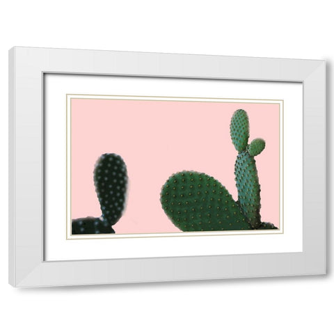 Blush Cactus 2 v2 White Modern Wood Framed Art Print with Double Matting by Kimberly, Allen
