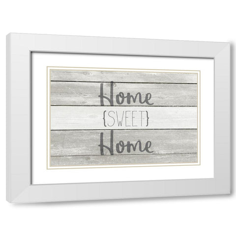 Home Sweet Home White Modern Wood Framed Art Print with Double Matting by Kimberly, Allen