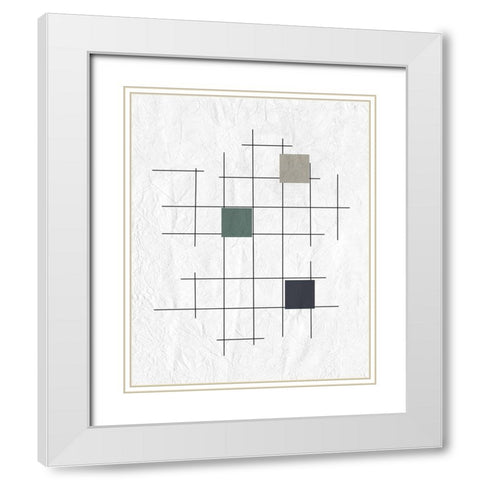 Grid 1 White Modern Wood Framed Art Print with Double Matting by Kimberly, Allen