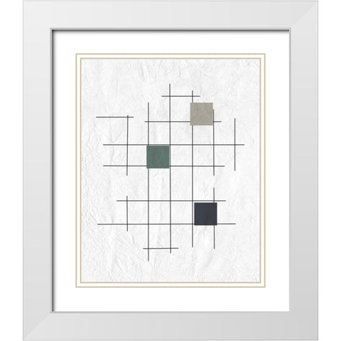 Grid 1 White Modern Wood Framed Art Print with Double Matting by Kimberly, Allen