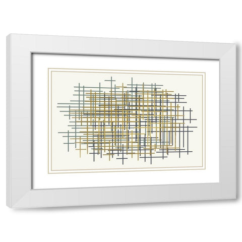 Grids White Modern Wood Framed Art Print with Double Matting by Kimberly, Allen