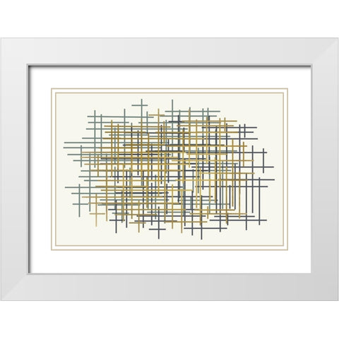 Grids White Modern Wood Framed Art Print with Double Matting by Kimberly, Allen