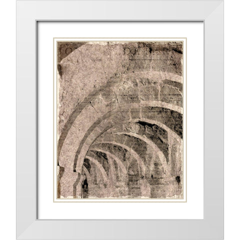 Arches 1 White Modern Wood Framed Art Print with Double Matting by Kimberly, Allen