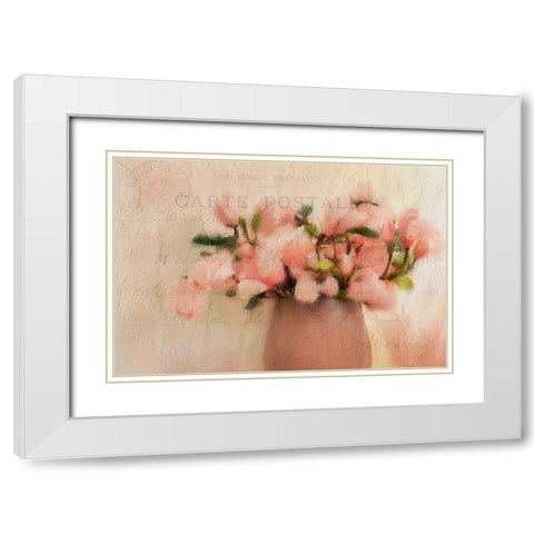 Pretty in Pink White Modern Wood Framed Art Print with Double Matting by Kimberly, Allen