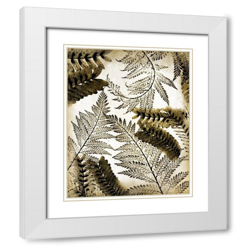 Gold Palm 1 White Modern Wood Framed Art Print with Double Matting by Allen, Kimberly