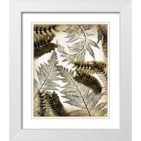 Gold Palm 1 White Modern Wood Framed Art Print with Double Matting by Allen, Kimberly