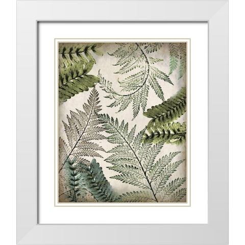 Tropic Palms 2 White Modern Wood Framed Art Print with Double Matting by Kimberly, Allen