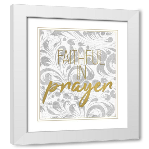 Kneel 3 White Modern Wood Framed Art Print with Double Matting by Kimberly, Allen