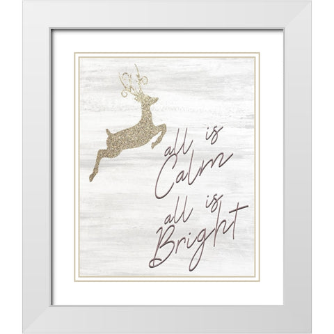 Christmas Romance 12 White Modern Wood Framed Art Print with Double Matting by Kimberly, Allen