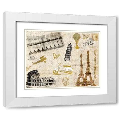 Lets Travel White Modern Wood Framed Art Print with Double Matting by Allen, Kimberly
