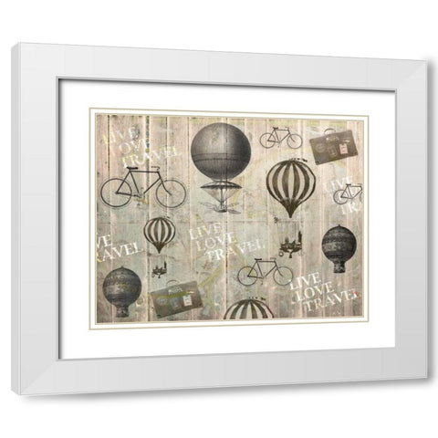 Live Love Travel White Modern Wood Framed Art Print with Double Matting by Allen, Kimberly