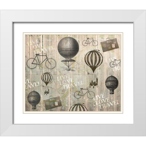 Live Love Travel White Modern Wood Framed Art Print with Double Matting by Allen, Kimberly